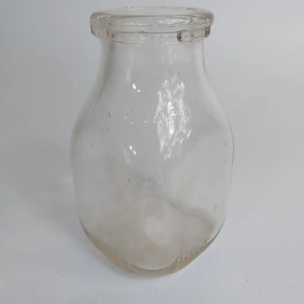 VINTAGE HALF PINT GLASS MILK BOTTLE MBS‎ INDIANAPOLIS